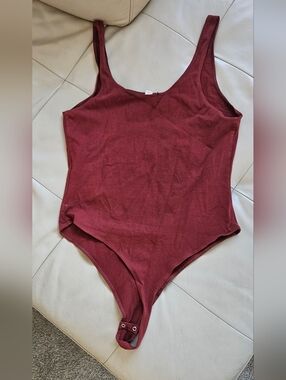 Garage Sleeveless One-Piece Bodysuit - Burgundy